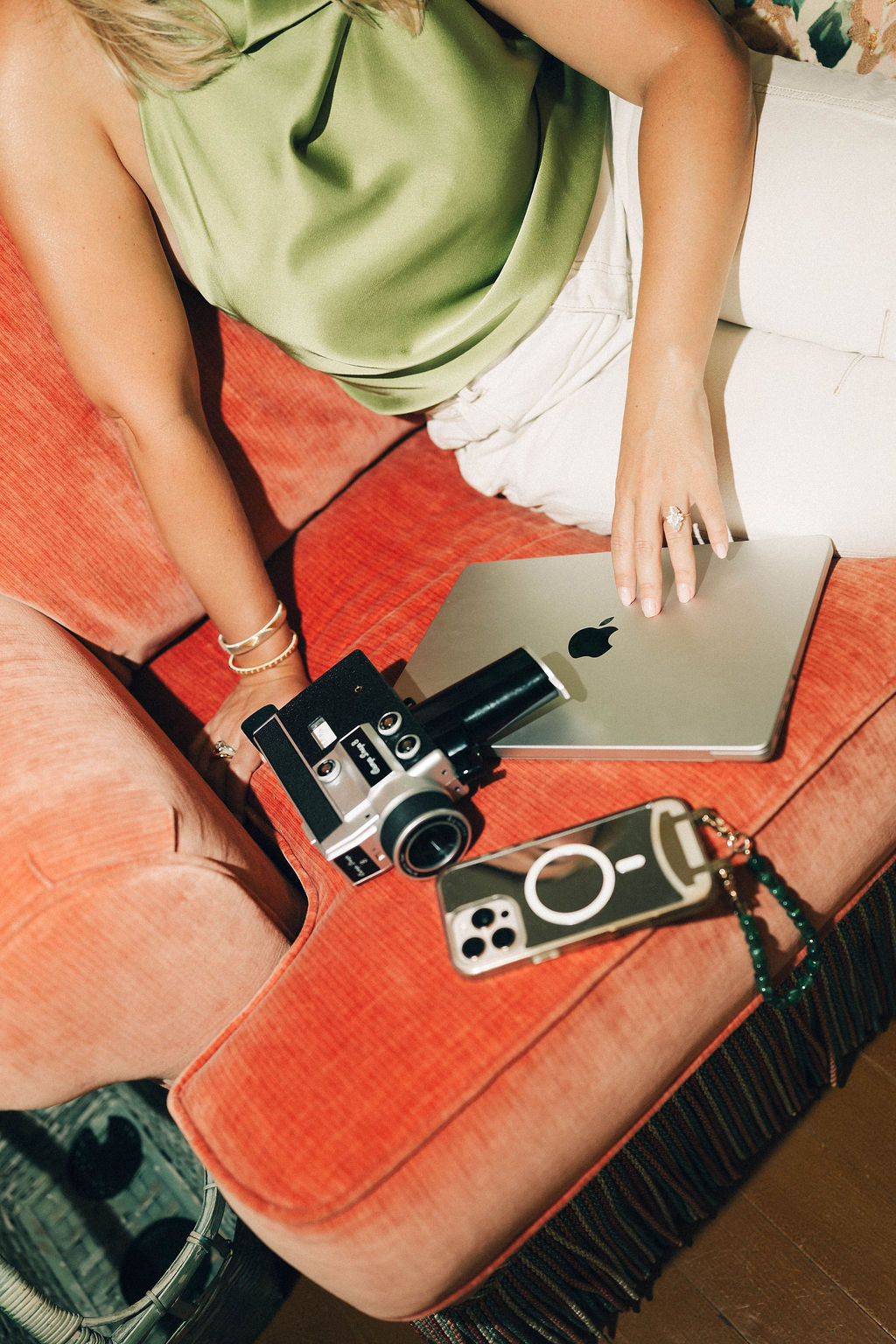 Morgan with her camera and gimbal